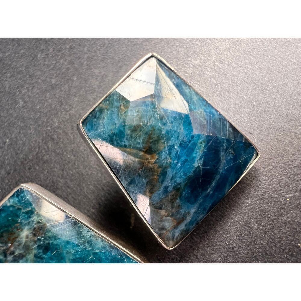 NEW Jay King blue apatite geometric sterling silver earrings - Picture 13 of 16